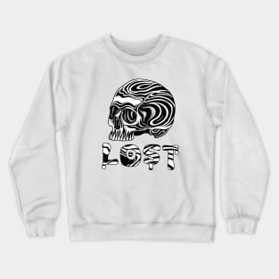 Lost skull style typography black and white Crewneck Sweatshirt